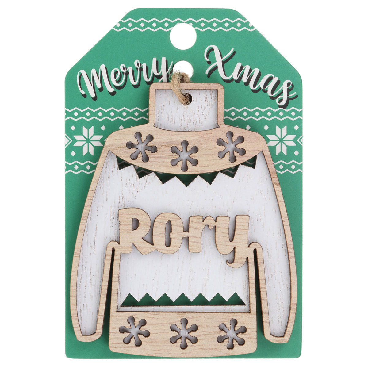 JU163 - Wooden Christmas Jumper Decoration-Rory