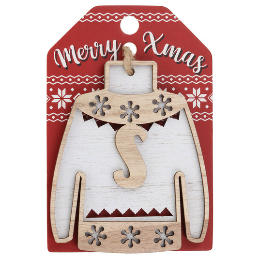 Wooden Christmas Jumper Decoration-S