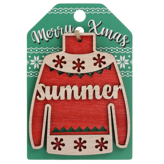 JU175 - Wooden Christmas Jumper Decoration-Summer