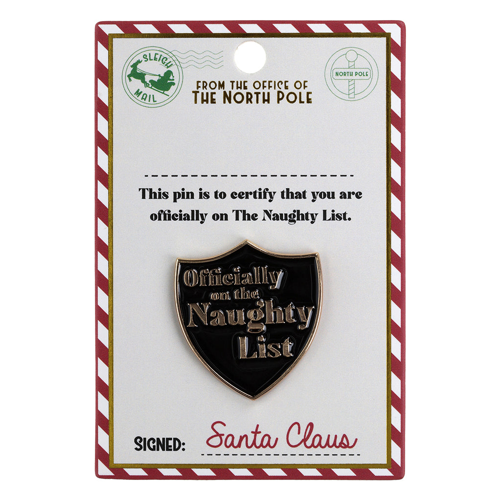 NL002 - Naughty List Pin Badge - Make Your Own Name