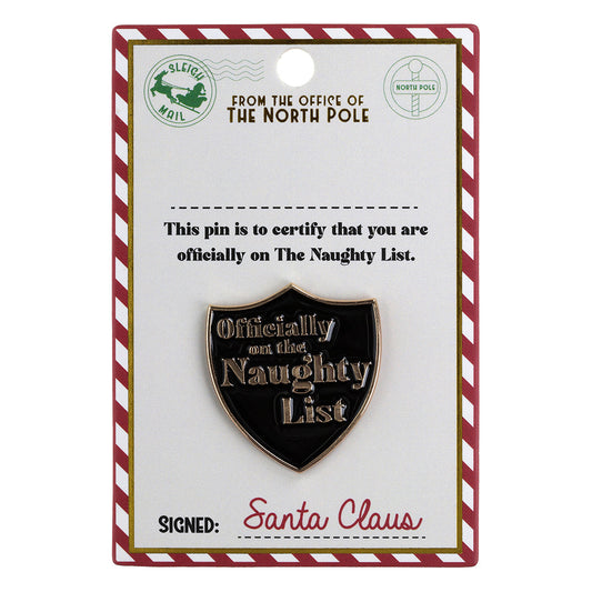 NL002 - Naughty List Pin Badge - Make Your Own Name