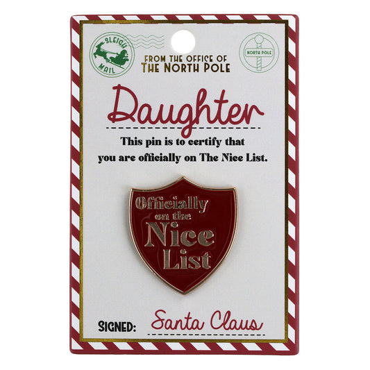 NL005 - Nice List Pin Badge -Daughter