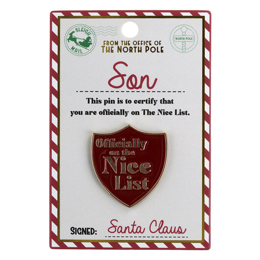 NL006 - Nice List Pin Badge -Son