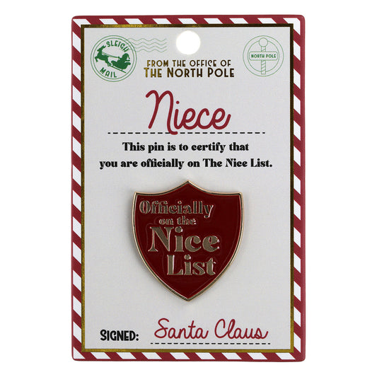 NL013 - Nice List Pin Badge -Niece