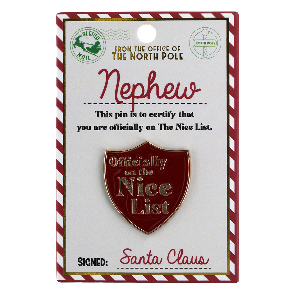 Nice List Pin Badge-Nephew