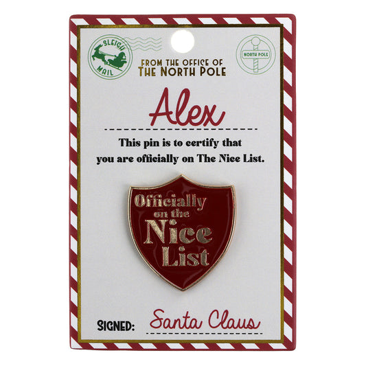 NL024 - Nice List Pin Badge -Alex