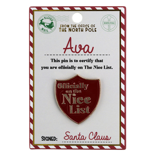NL035 - Nice List Pin Badge -Ava