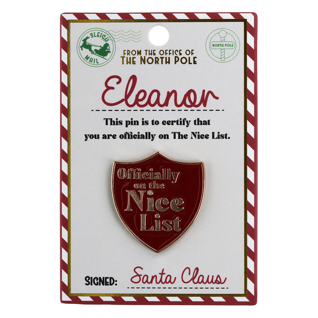 Nice List Pin Badge-Eleanor