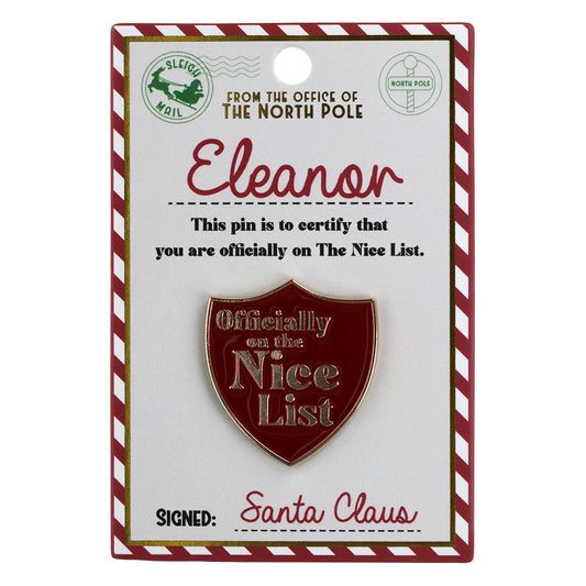 NL048 - Nice List Pin Badge -Eleanor