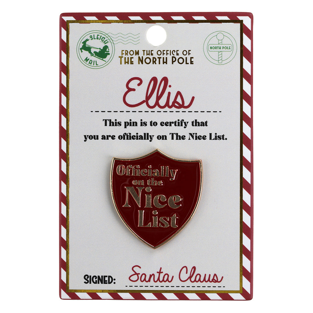 NL055 - Nice List Pin Badge -Ellis