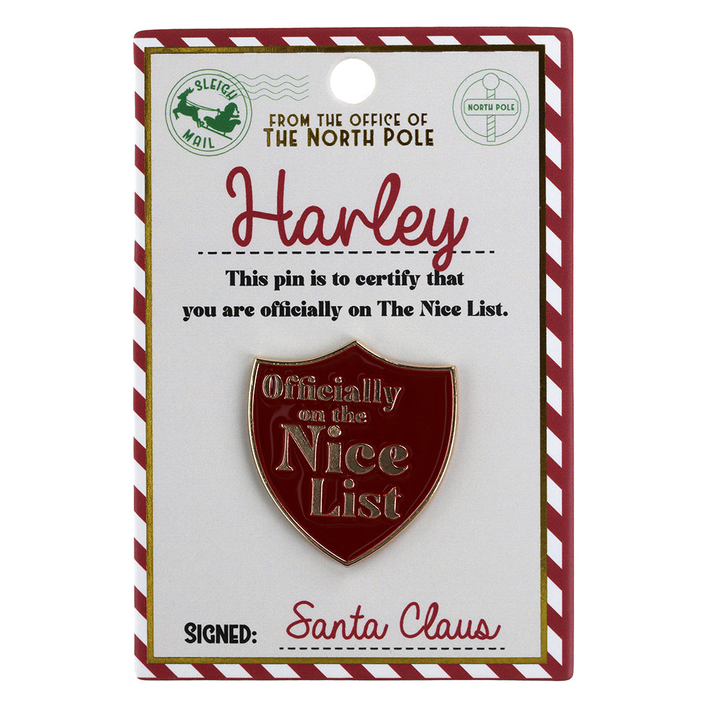 NL076 - Nice List Pin Badge -Harley