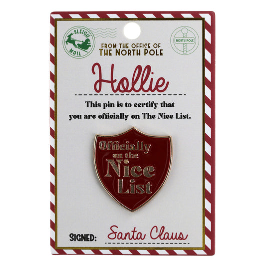 NL083 - Nice List Pin Badge -Hollie