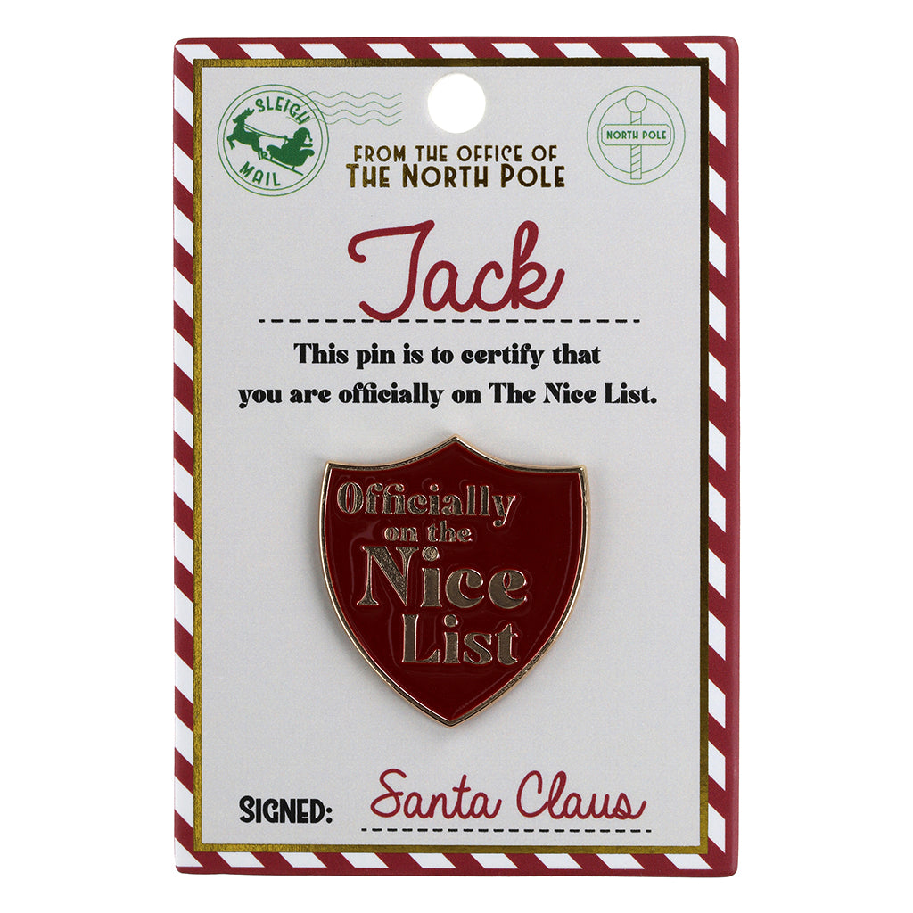 NL093 - Nice List Pin Badge -Jack