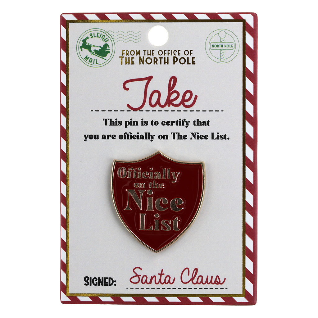 Nice List Pin Badge-Jake