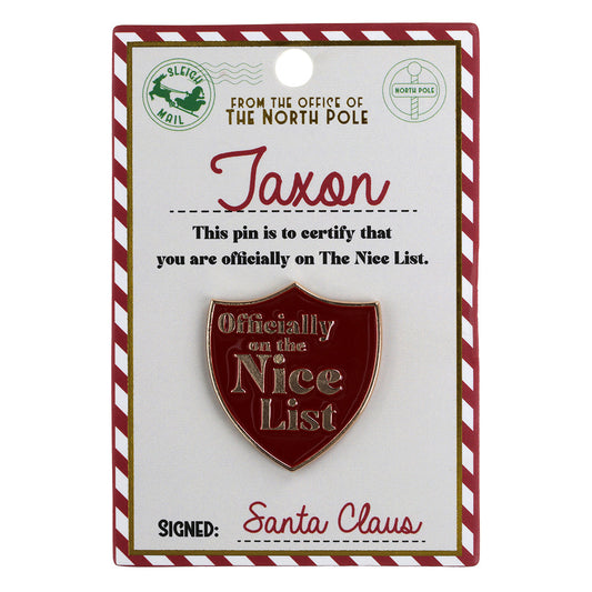 NL098 - Nice List Pin Badge -Jaxon