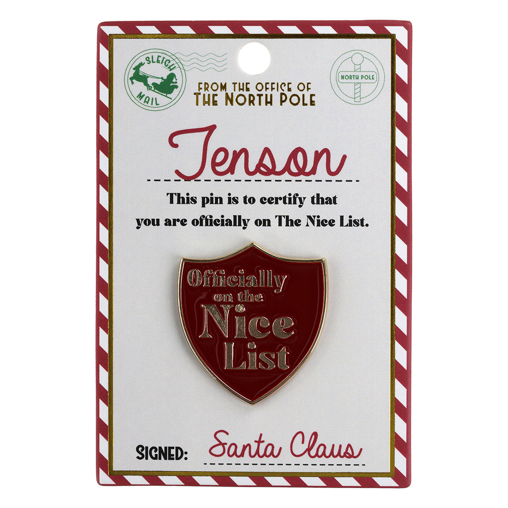 NL099 - Nice List Pin Badge -Jenson