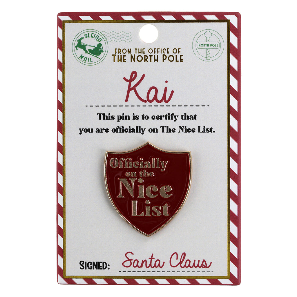 NL104 - Nice List Pin Badge -Kai