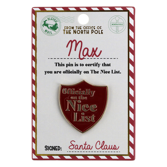 NL127 - Nice List Pin Badge -Max