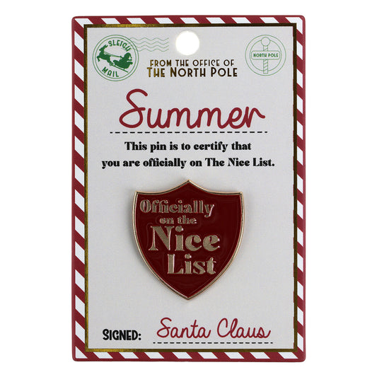 NL158 - Nice List Pin Badge -Summer