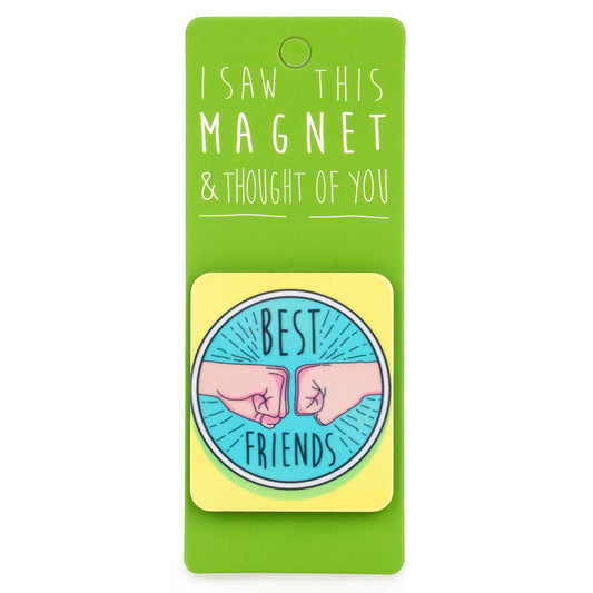 A fridge magnet saying 'Fist Bump'