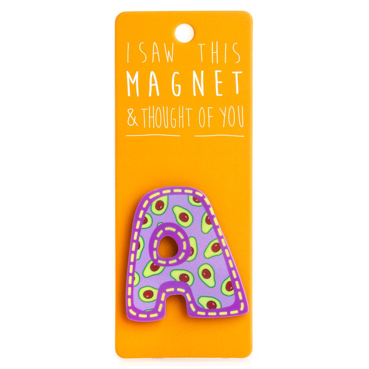 A fridge magnet saying 'A'