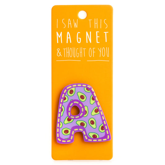 A fridge magnet saying 'A'
