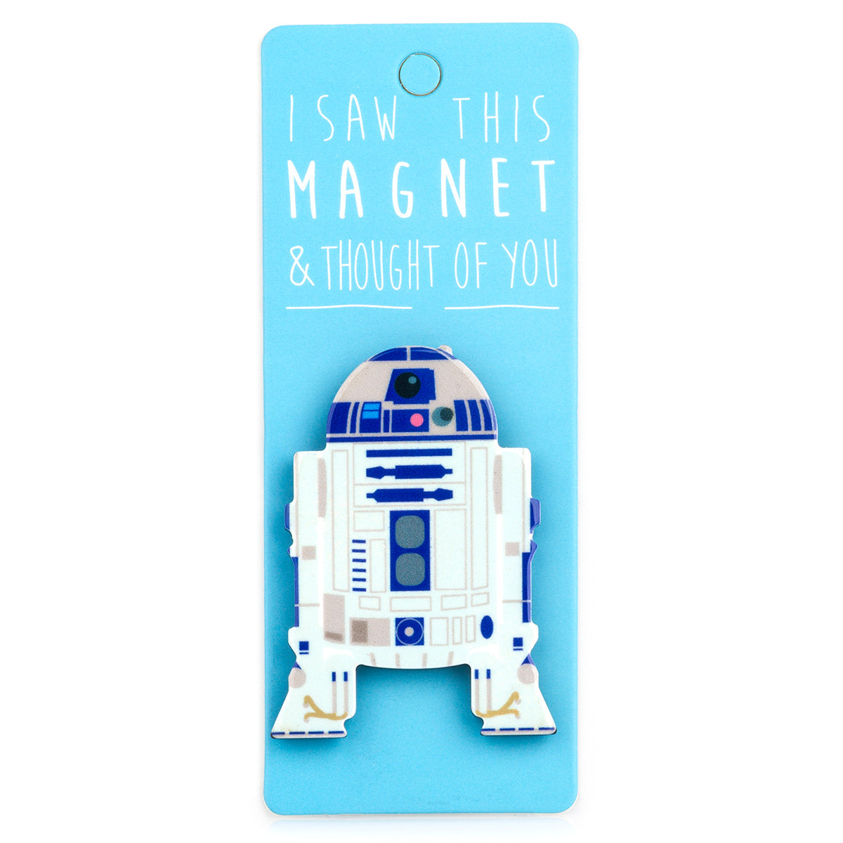 A fridge magnet saying 'Robot'