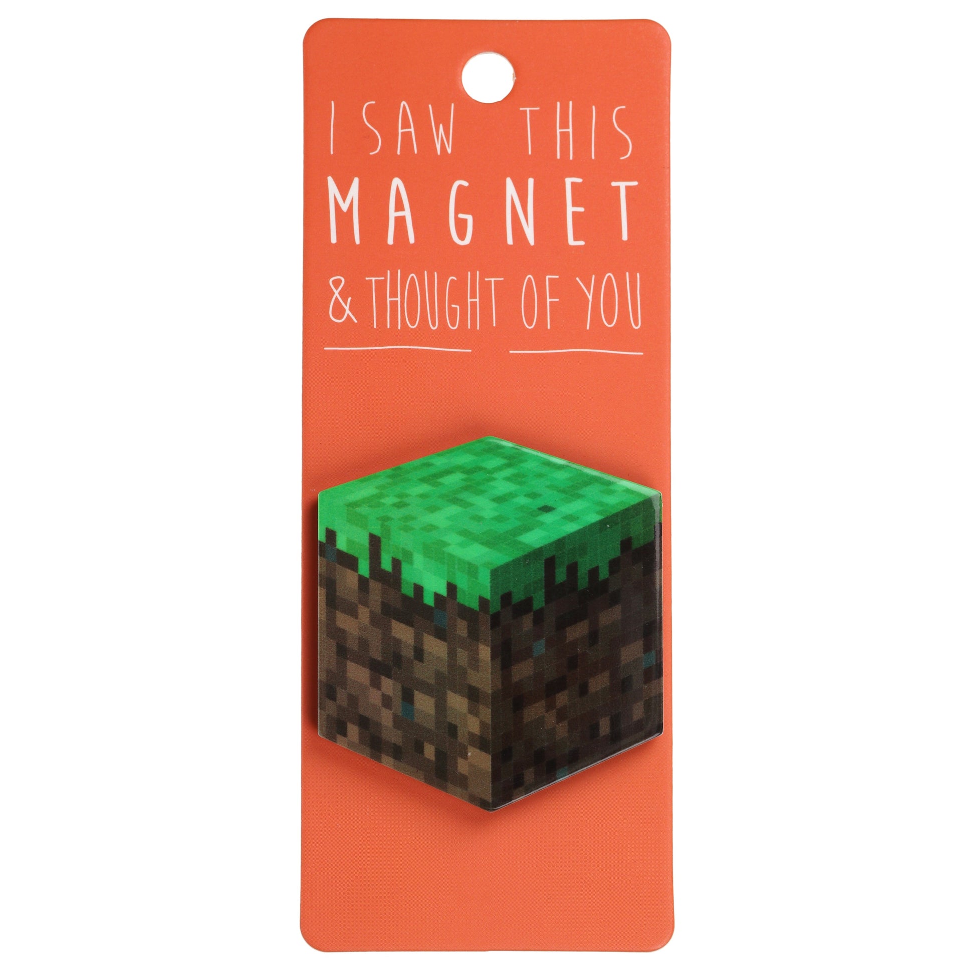 A fridge magnet saying 'Mine Craft'