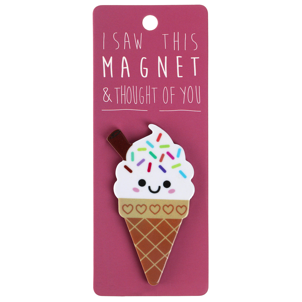 A fridge magnet saying 'Icecream'
