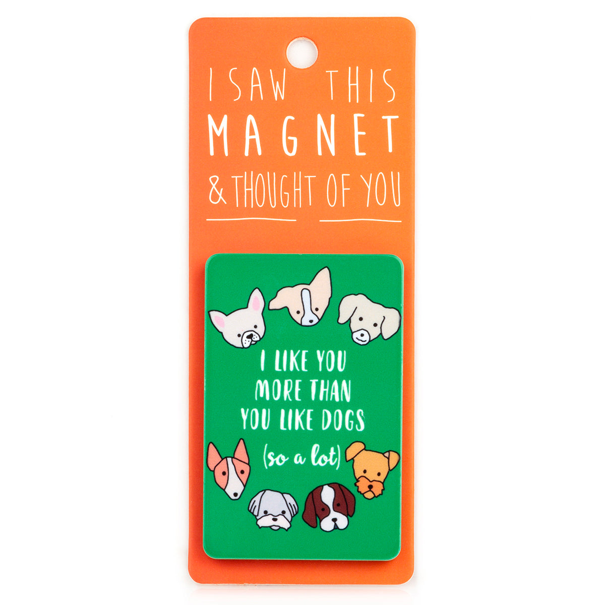 A fridge magnet saying 'More Than You Like Dogs'