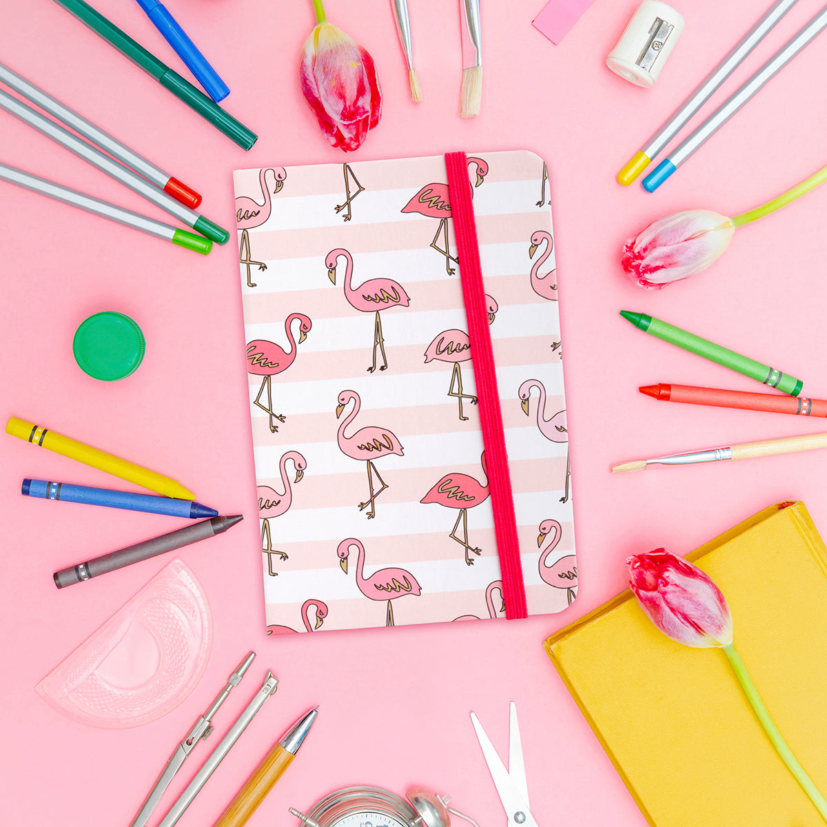 NB056 - Notebook - Flamingo Print