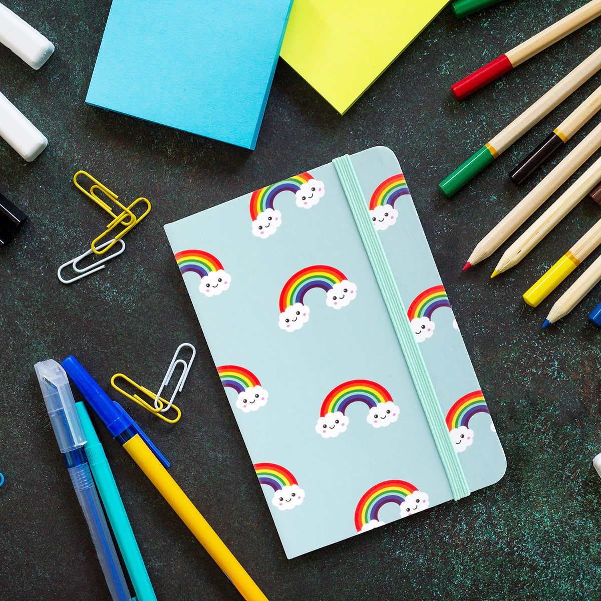 NB078 - Notebook - Rainbows Print