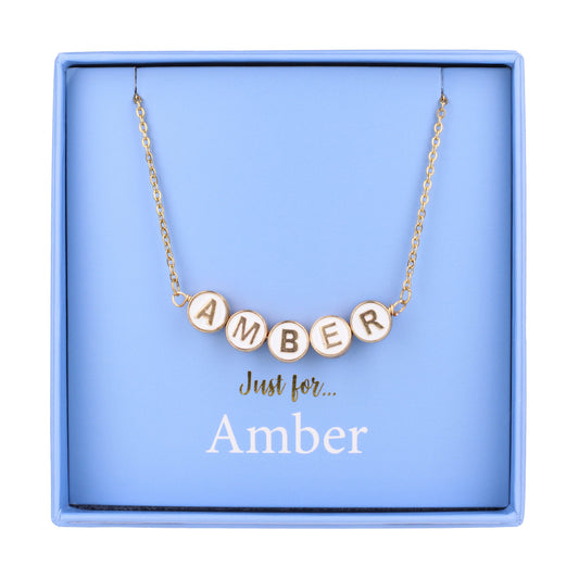 NE016 - Just For Personalised Necklace - Amber