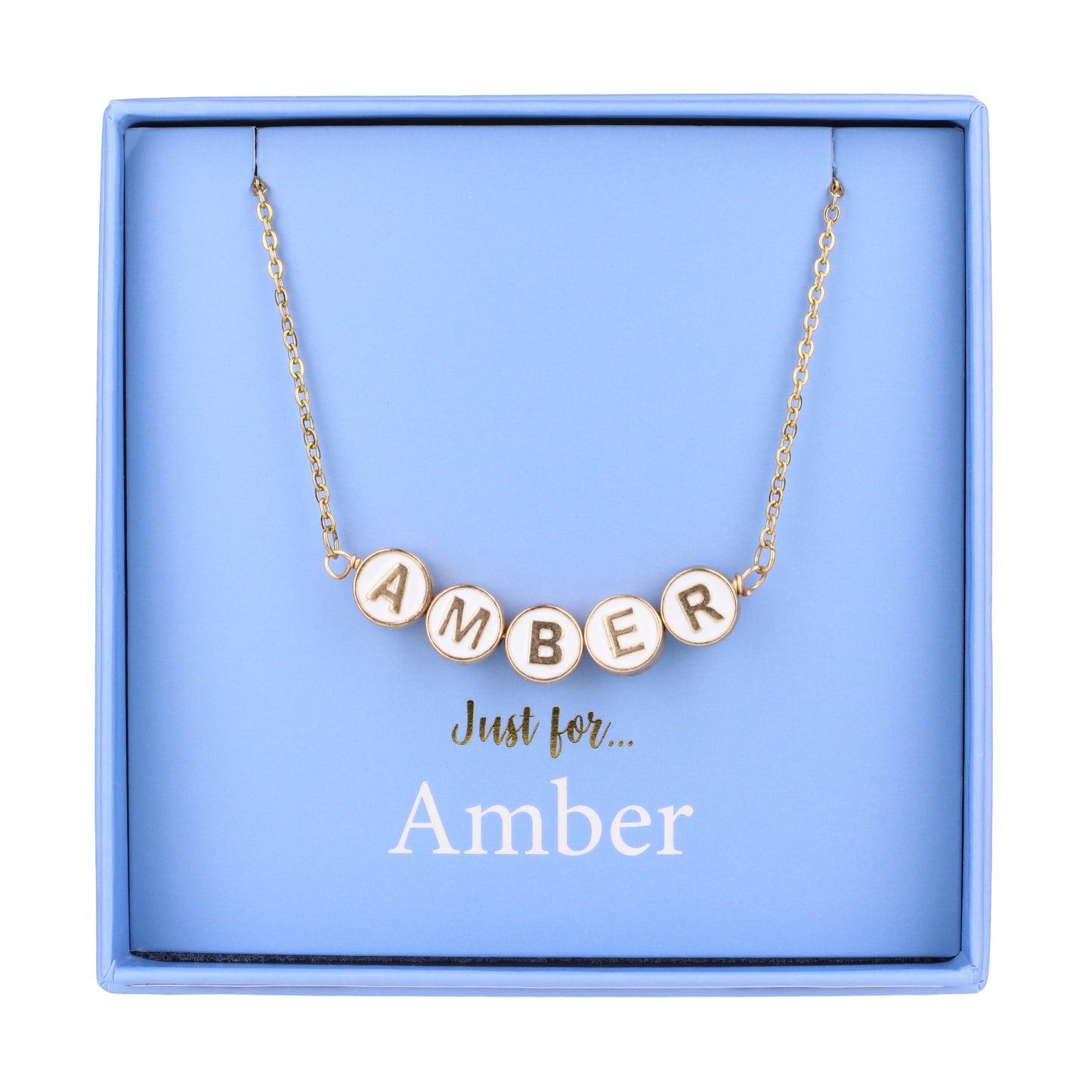 NE016 - Just For Personalised Necklace - Amber