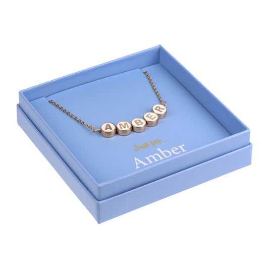 NE016 - Just For Personalised Necklace - Amber