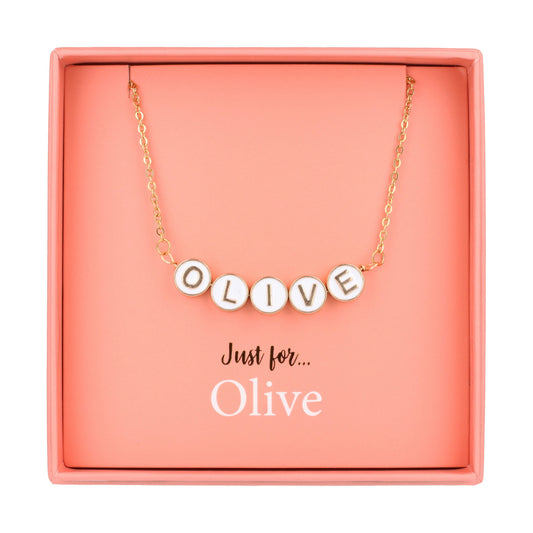 NE104 - Just For Personalised Necklace - Olive