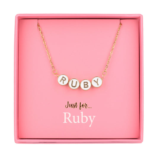 Just For Personalised Necklace - Ruby