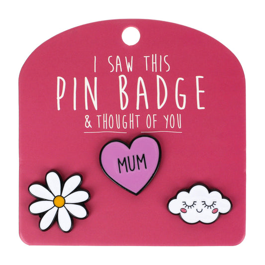Pin Badges - Heart Mum