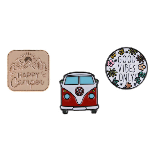 PIN017 - Pin Badges - Happy Camper
