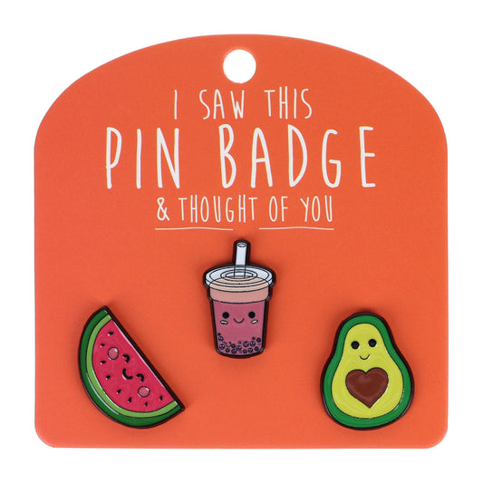 PIN028 - Pin Badges - Cute Snacks
