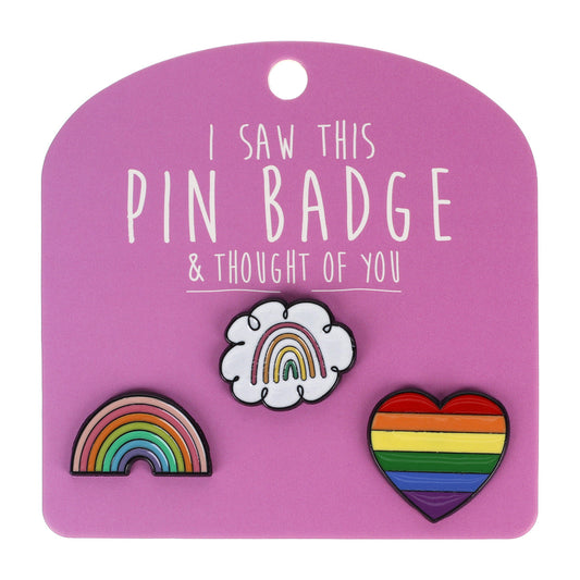 PIN041 - Pin Badges - Cloudy Rainbow