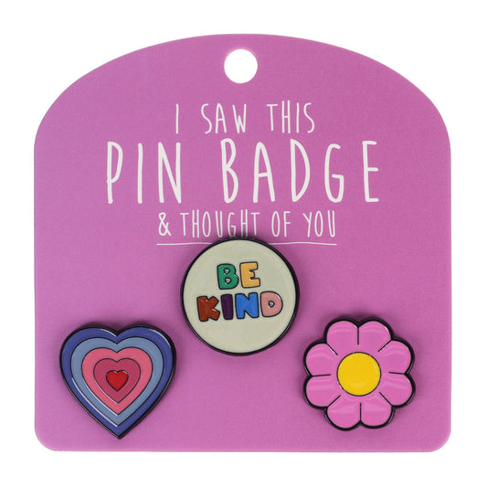 PIN044 - Pin Badges - Be Kind and Flowery