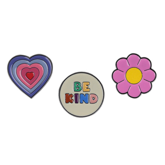 PIN044 - Pin Badges - Be Kind and Flowery
