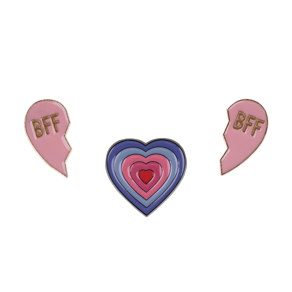 PIN054 - Pin Badges - BFF Hearts