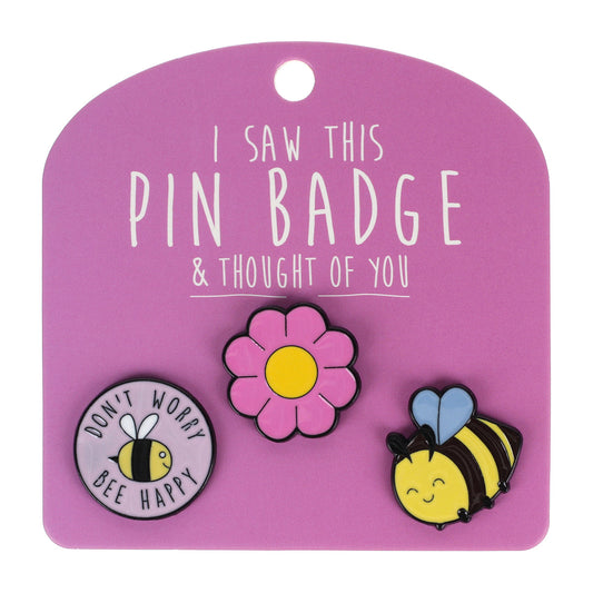 PIN059 - Pin Badges - Don't Worry Bee Happy