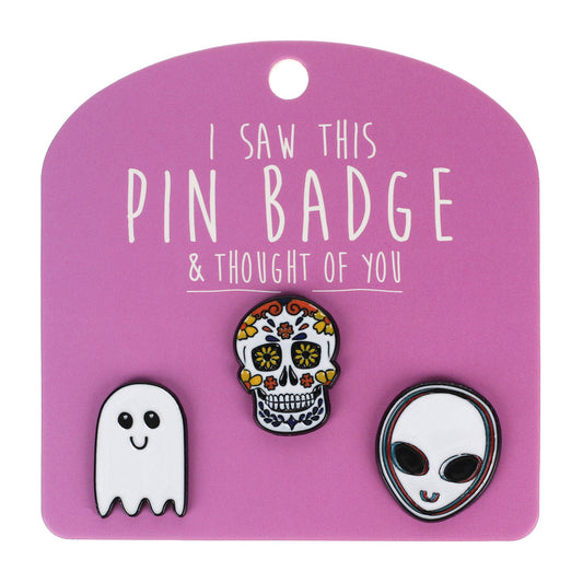 PIN074 - Pin Badges - Skulls, Ghosts and Aliens