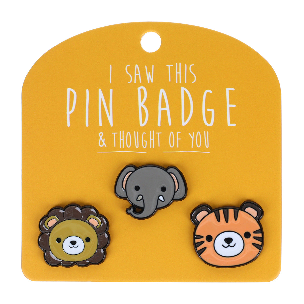PIN129 - Pin Badges - Lion Elephant
