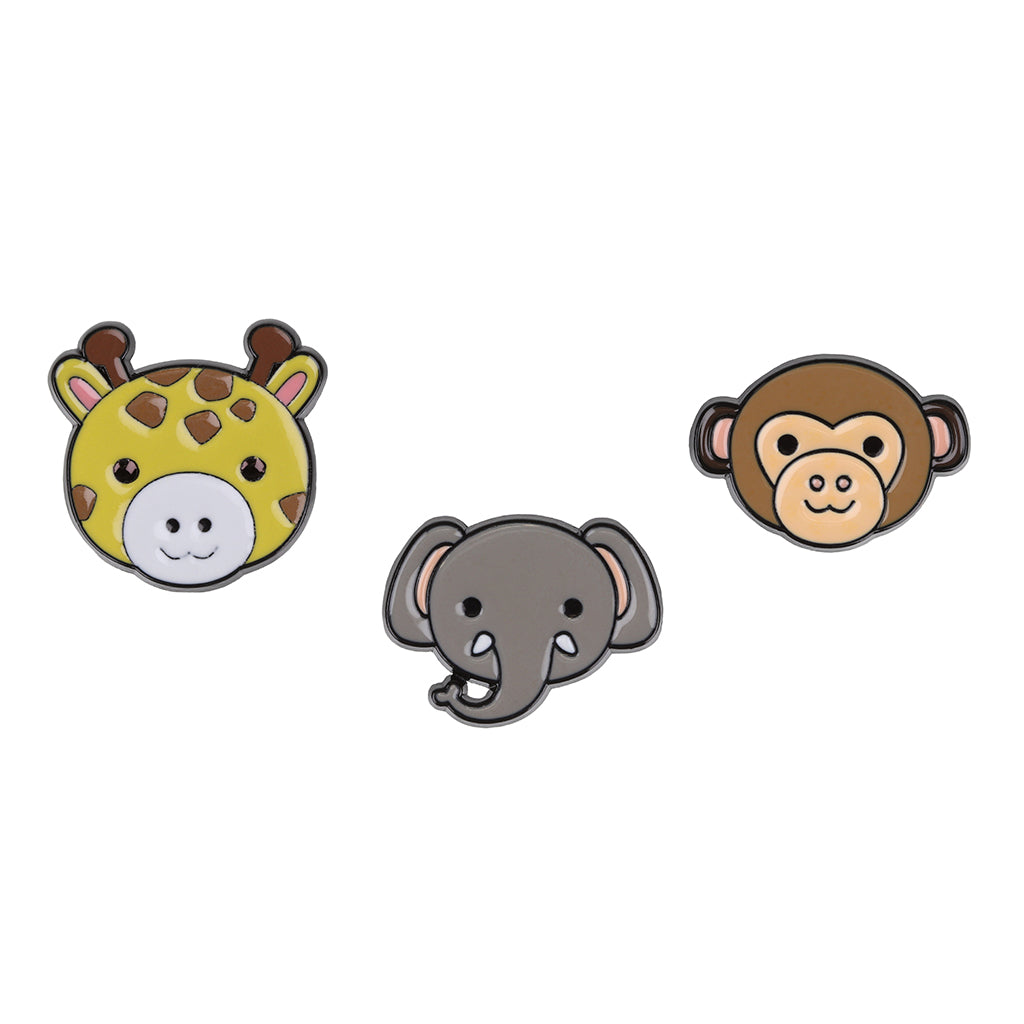 PIN130 - Pin Badges - Giraffe Monkey