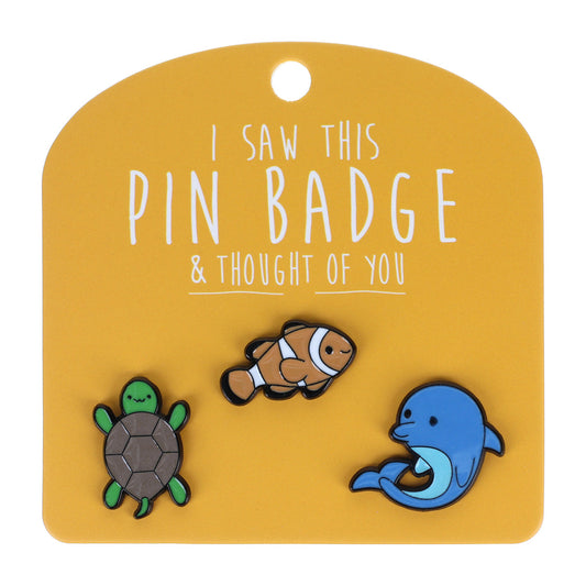 PIN135 - Pin Badges - Clownfish Dolphin
