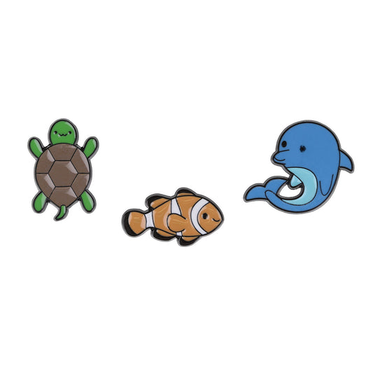 PIN135 - Pin Badges - Clownfish Dolphin